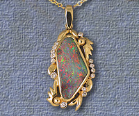 Gem Boulder Opal Pendant OP18